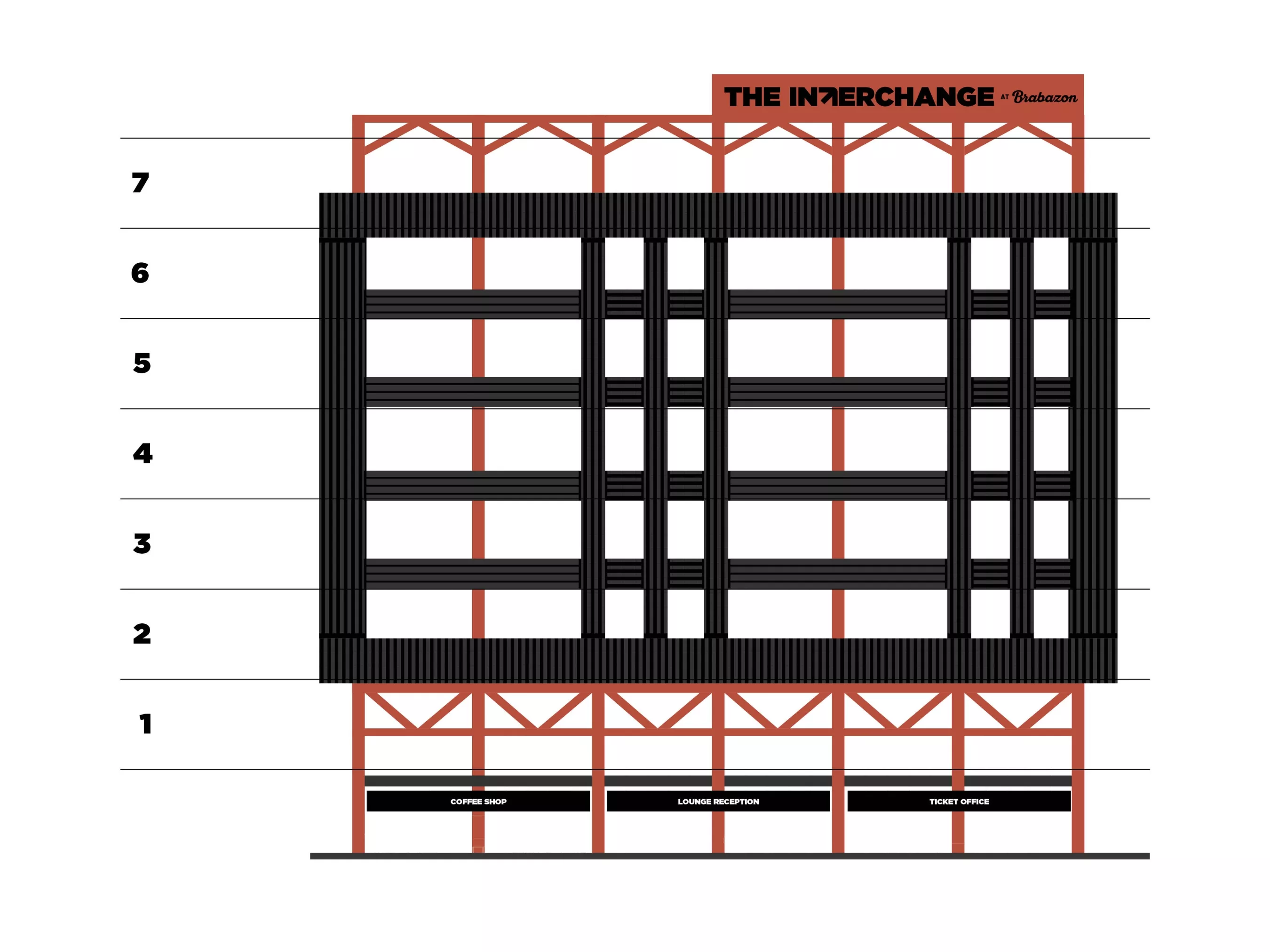 A schedule of areas diagram for The Interchange office to let at Brabazon in North Bristol